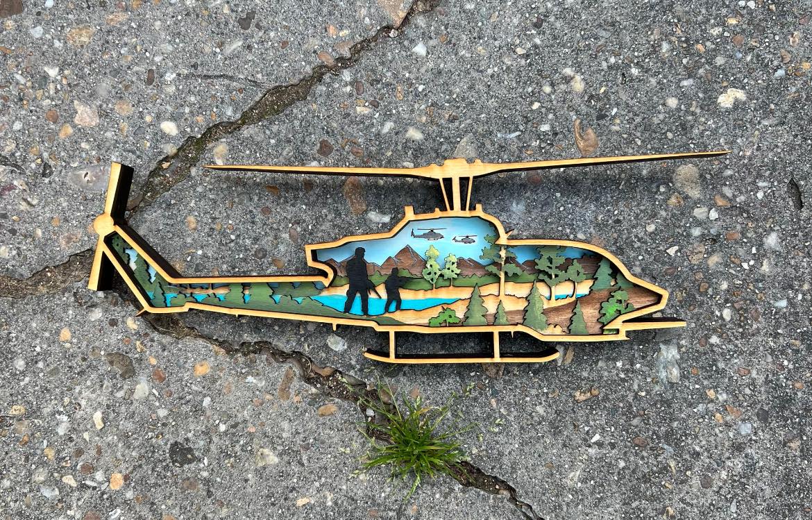 WOODSY HELICOPTER  15 X 5.5