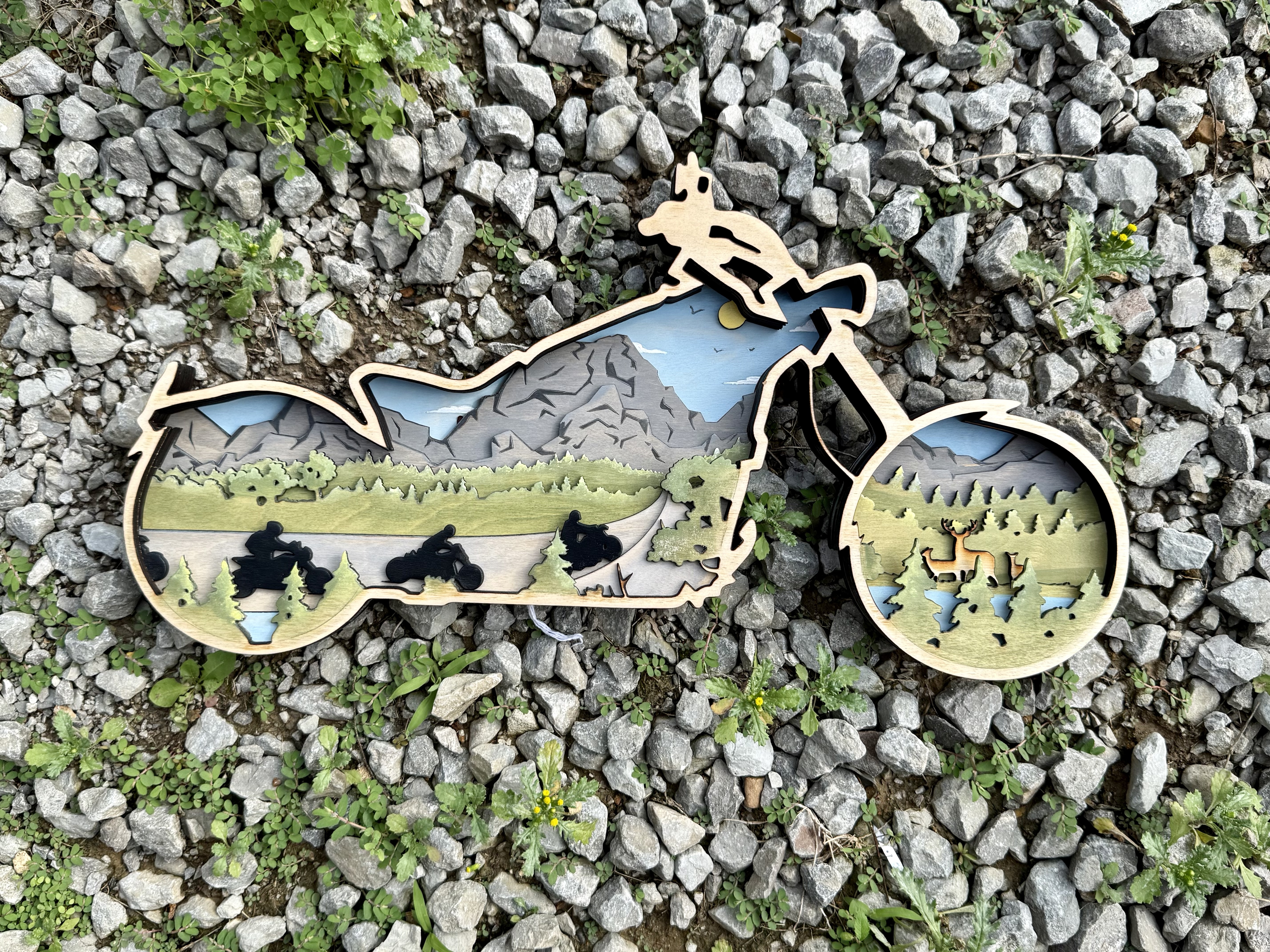 WOODSY MOTOR CYCLE 18 X 9.5